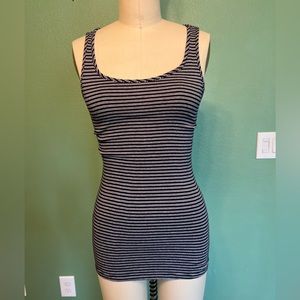 Maternity - navy & white striped tank top